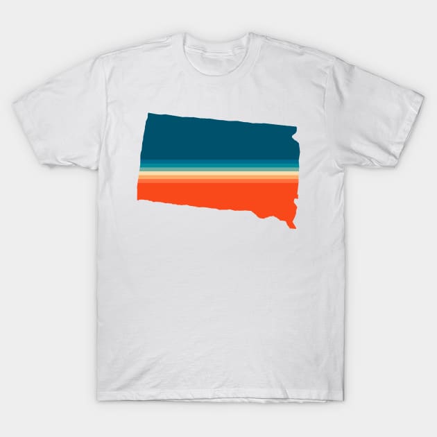 South Dakota State Retro Map T-Shirt by n23tees